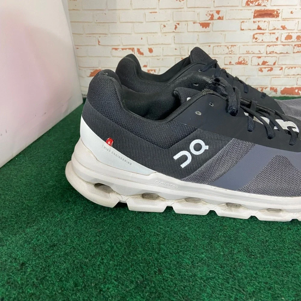On Cloudrunner Running Shoes Men Size 13 Black Gray Sneakers
